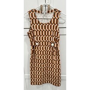 Banana Republic Sleeveless Mini Dress Geometric Print Mod Style Size 0‎